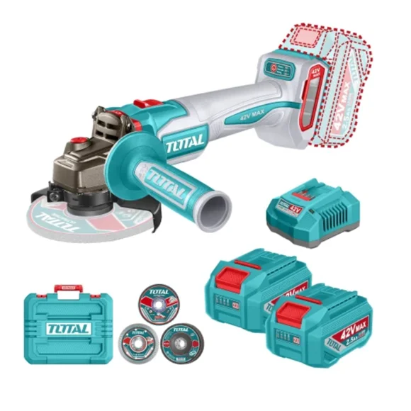 42v Cordless Angle Grinder 2 x 2.5Ah Batteries صاروخ 42 فولت