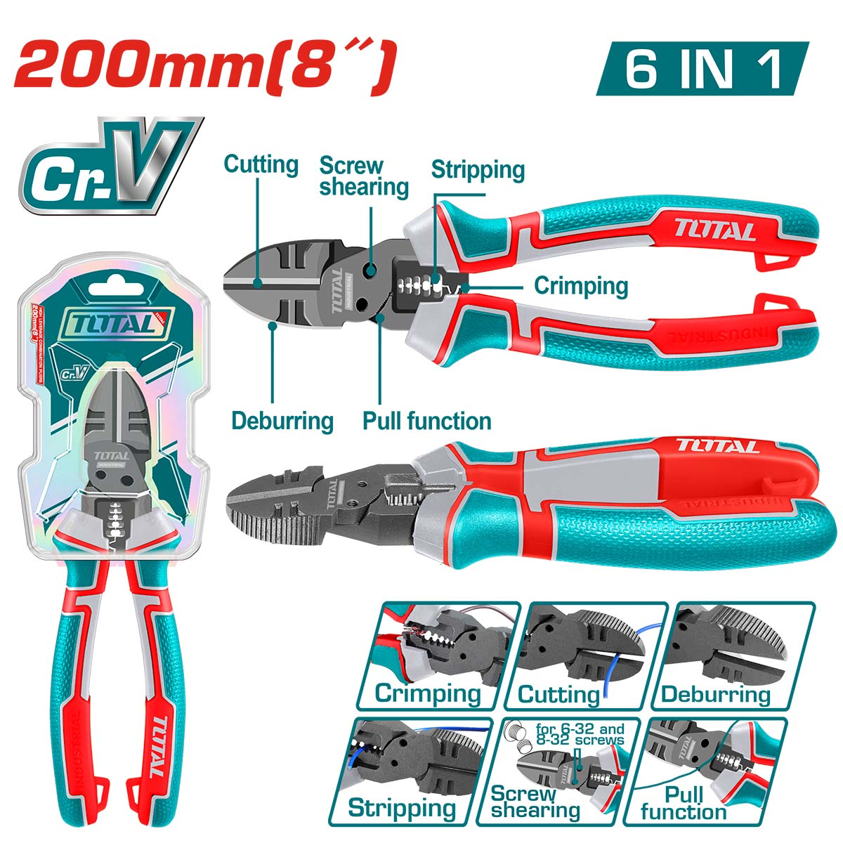 قصافه متعدده THTMF386 6-in-1 Multi-function cutting plier