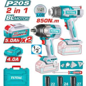 TOSLI250983 كومبو دريل 850نيوتن مع مسدس تسخين و2 بطاريه 5 امبير
