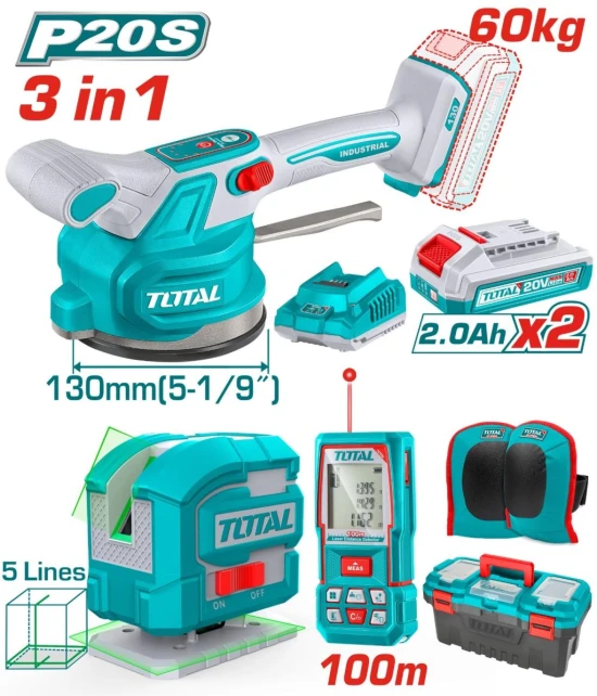 كومبو هزاز سيراميك و متر ليزر و ميزان ليزر توتال2 TOSLI250606