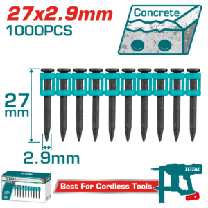 علبه مسمار للدباسه تثبيت للخرسانة 1000 مسمار 27 مم – TAC02271