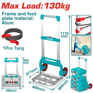 توتال تولز عربة يدوية قابلة للطي حمولة حتى 130 كجم – موديل THWB61201