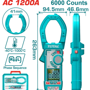توتال تولز كلامب ميتر 1200 امبير ديجيتال AC موديل TMT7610001