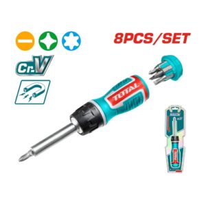 مفك 8*1 Total Tools 8 Pcs ratchet screwdriver set TACSD30086