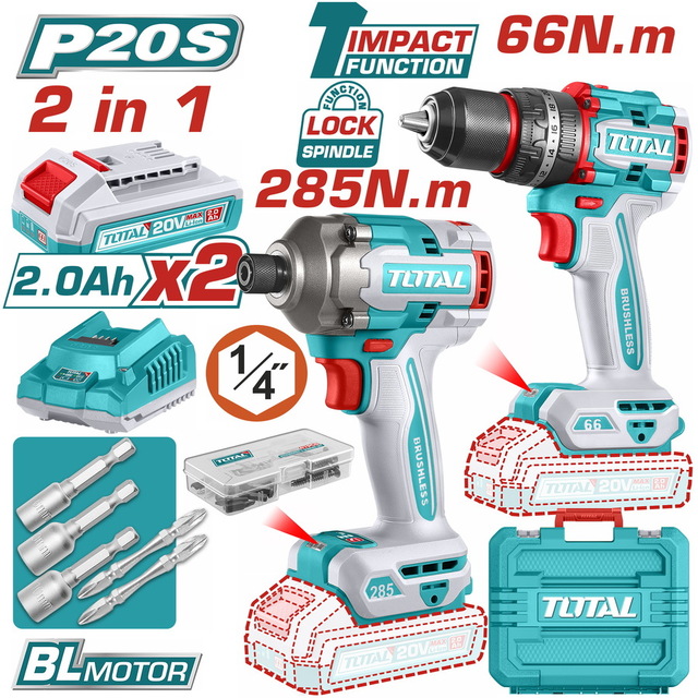 TCKLI20277 كومبو امباكت درايف وشنيور impact driver+ drill