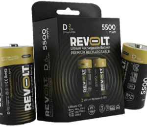بطاريه ليثيوم D 5500mwh 1.5V rechargeable batteries revolt قابله للشحن عن طريق usb-c