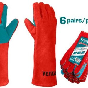 tsp15161 جاونتى لحام طويل احمر توتال Welding leather gloves