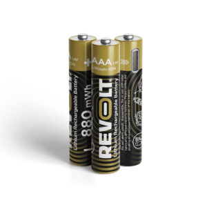 بطاريه ليثيوم aaa 1.5v 880mwh rechargeable batteries revolt قابله للشحن عن طريق usb-c