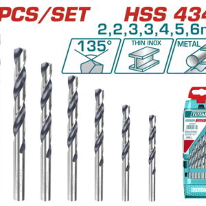 طقم بنط حدادي 7 قطع TOTAL 7Pcs HSS twist drill bits set (TACSD0075)